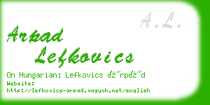 arpad lefkovics business card